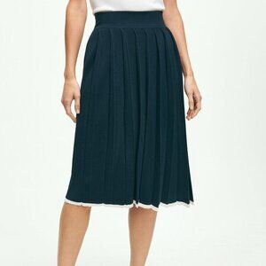 NWT Brooks Brothers Navy Blue‎ Pleated Sweater Midi Skirt